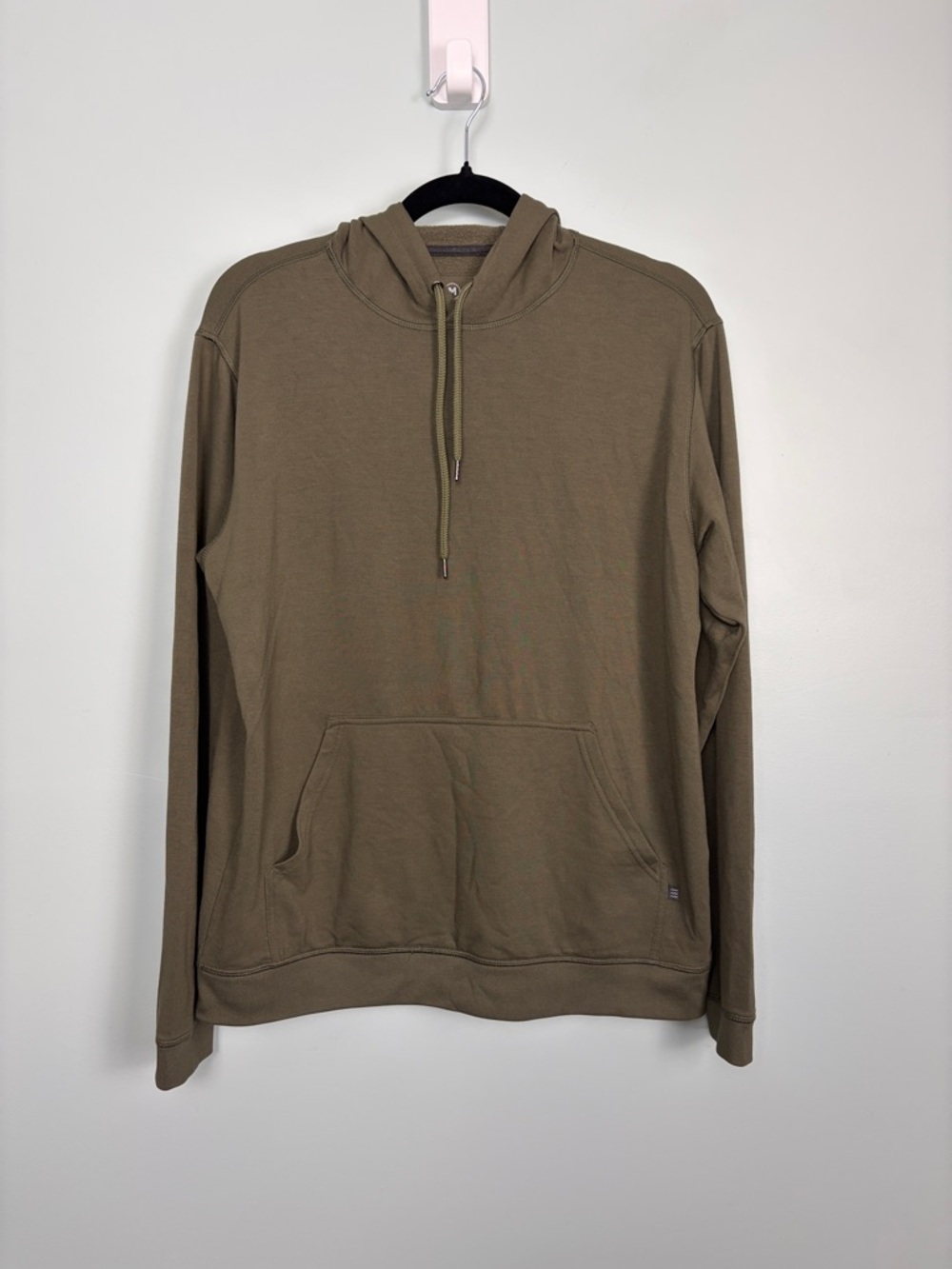 Free Fly Mens Medium Viscose Bamboo Blend Hooded Pullover Olive Green Sweatshirt
